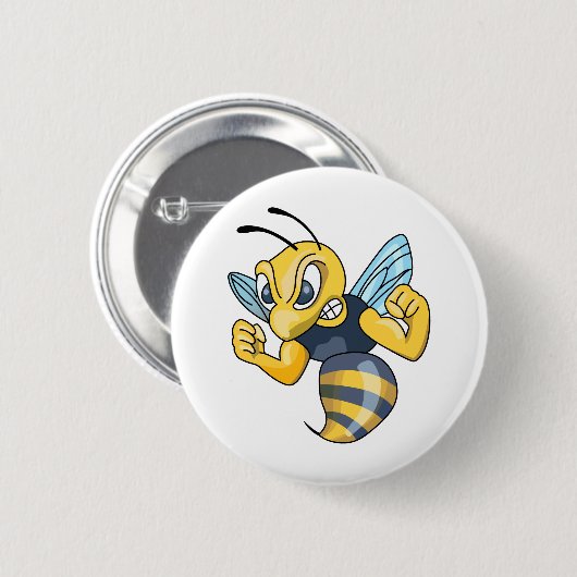 YELLOW JACKET HORNET RONDE BUTTON 5,7 CM (Voorkant /achterkant)