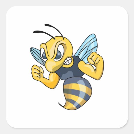 YELLOW JACKET HORNET VIERKANTE STICKER (Voorkant)