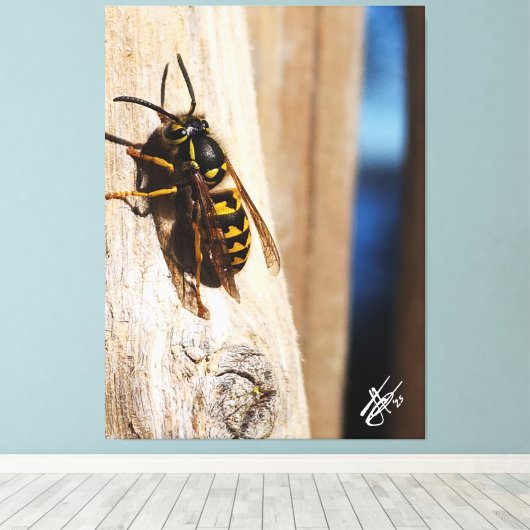 Yellow Jacket in Freeland Canvas Afdruk (Insitu (Houten vloer))