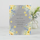 Yellow Joyful Spring Wedding Kaart (Staand voorkant)