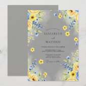 Yellow Joyful Spring Wedding Kaart (Voorkant / Achterkant)
