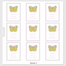 Yellow June Butterfly Bookplaat Sticker