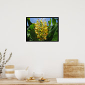 Yellow Kahili Ginger Tropical Flowers Poster Print (Keuken)
