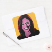 Yellow Kamala Harris Pop Art Vierkante Sticker (Envelop)