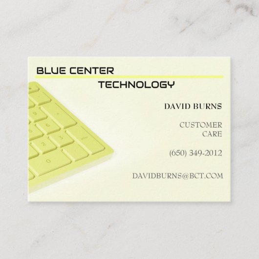 Yellow Keyboard Information Technology Visitekaartje (Voorkant)