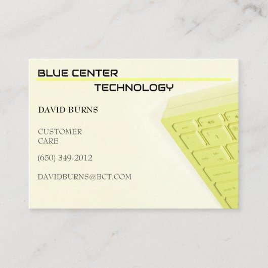 Yellow Keyboard Information Technology Visitekaartje (Voorkant)