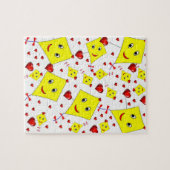 Yellow Kites Red Hearts Jigzaag Puzzle Daisy Legpuzzel (Horizontaal)