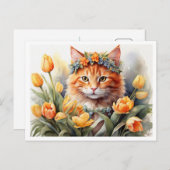Yellow Kitty Tulips   Briefkaart (Voorkant / Achterkant)