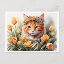 Yellow Kitty Tulips   Briefkaart