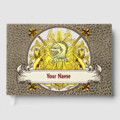 Yellow Knight Family Crest Achternaam boek (Voorkant)