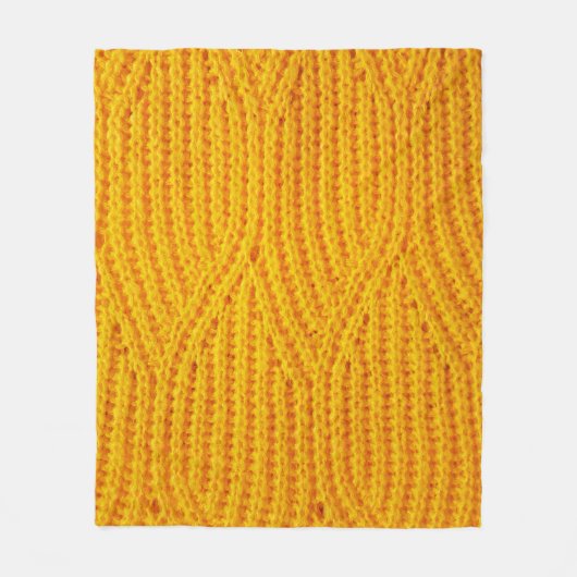 Yellow knitted surface textile material background fleece deken (Voorkant)