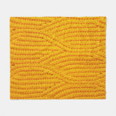 Yellow knitted surface textile material background fleece deken (Voorkant (Horizontaal))