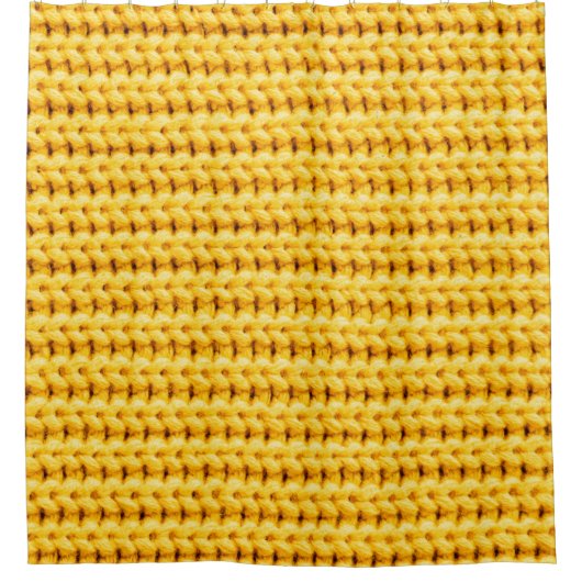 Yellow knitted woolen fabric background douchegordijn (Voorkant)