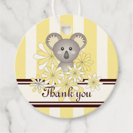 Yellow Koala Baby shower / Verjaardag Dank u Bedankjes Labels