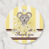 Yellow Koala Baby shower / Verjaardag Dank u Bedankjes Labels (Voorkant)