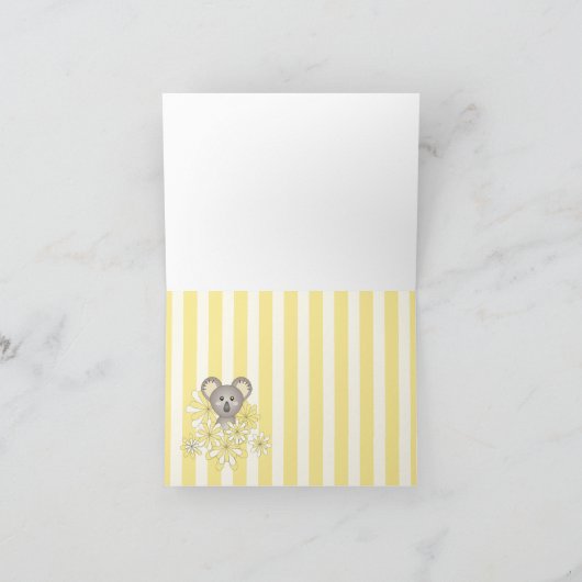 Yellow Koala Baby shower / Verjaardag Dank u kaart (Binnen)