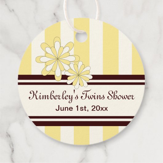 Yellow Koala Twin Baby shower / Verjaardag Dank u Bedankjes Labels (Achterkant)