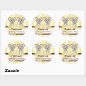 Yellow Koala Twin Baby shower / Verjaardag Dank u Ronde Sticker (Vel)