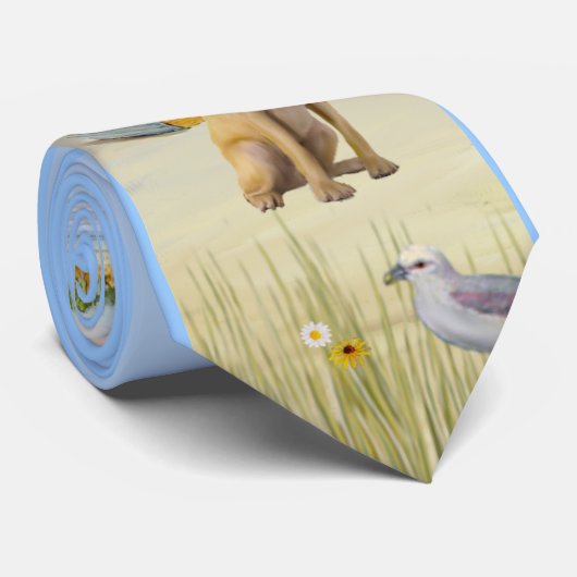 Yellow Lab #8 - Roeiboot Stropdas (Opgerold)