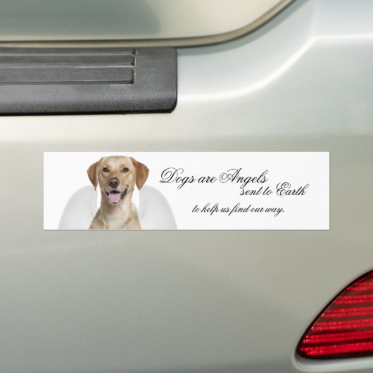 Yellow Lab Angel Bumpersticker (Op auto)