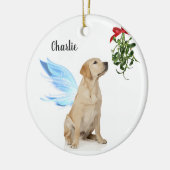 Yellow Lab Angel - kerstherdenkingsornament Keramisch Ornament (Links)