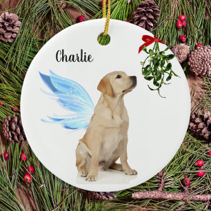 Yellow Lab Angel - kerstherdenkingsornament Keramisch Ornament