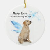 Yellow Lab Angel - kerstherdenkingsornament Keramisch Ornament (Voorkant)