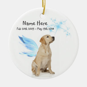 Yellow Lab Angel - kerstherdenkingsornament Keramisch Ornament