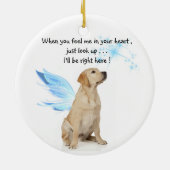 Yellow Lab Angel - kerstherdenkingsornament Keramisch Ornament (Achterkant)