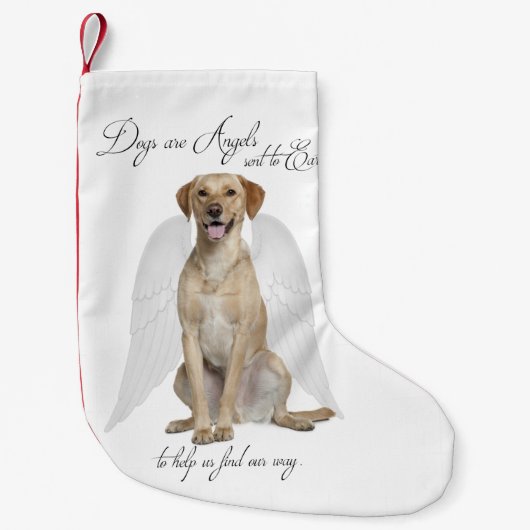 Yellow Lab Angel-kerststop Kleine Kerstsok (Voorkant)