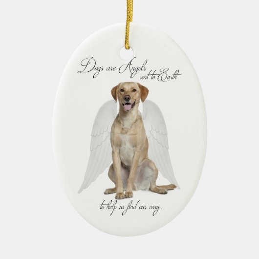 Yellow Lab Angel Ornament (Voorkant)