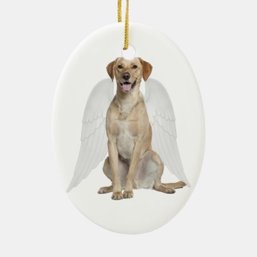 Yellow Lab Angel Ornament (Achterkant)