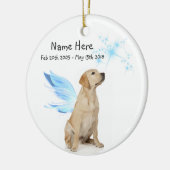 Yellow Lab Angel Pet Dog-kerstgedenkteken Keramisch Ornament (Links)