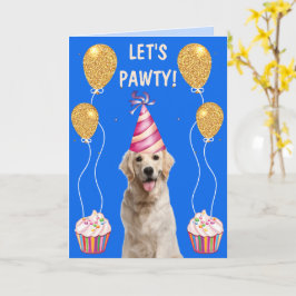 Yellow Lab Birthday Pawty Kaart