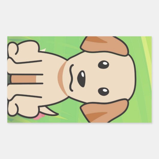 Yellow Lab-cartoon Rechthoekige Sticker (Voorkant)