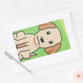 Yellow Lab-cartoon Rechthoekige Sticker (Envelop)