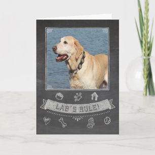 Yellow Lab Chalkboard Birthday Card Kaart