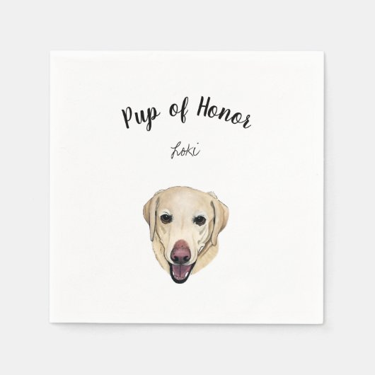 Yellow Lab Cocktail Napkins Servet (Voorkant)