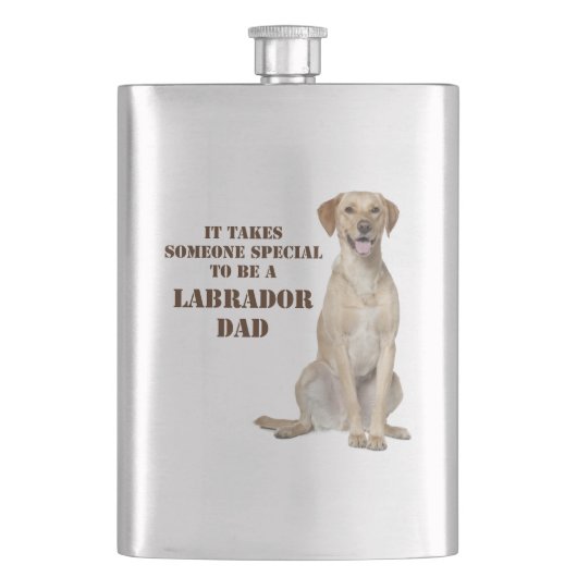 Yellow Lab Dad Flask Flacon (Voorkant)