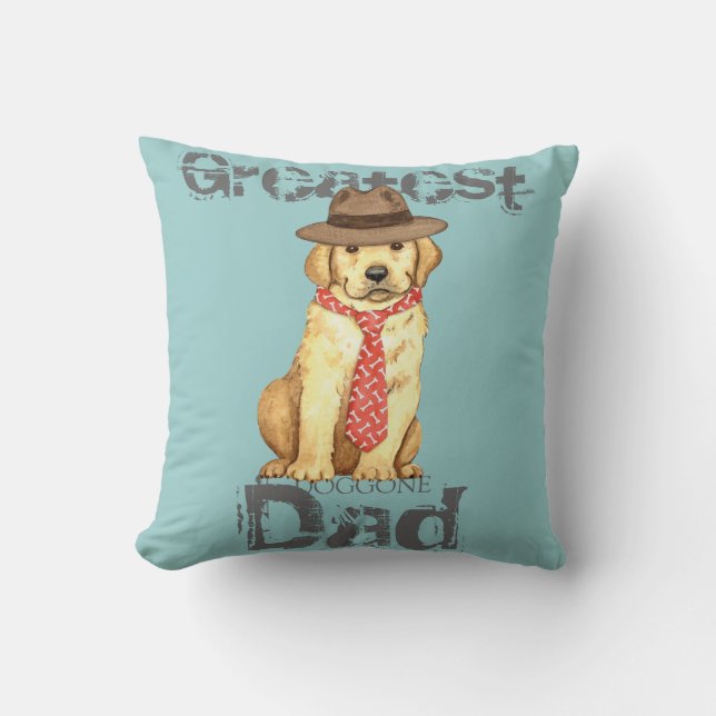 Yellow Lab Dad Kussen (Voorkant)