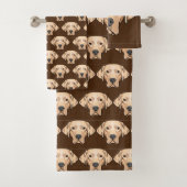 Yellow Lab Dog Design Bath Towel Set Bad Handdoek (Insitu)