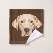Yellow Lab Dog Design Bath Towel Set Bad Handdoek (Wasdoekje)