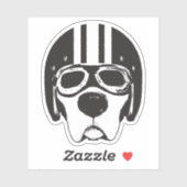 Yellow Lab Dog in Helm & Goggles Vinyl Sticker (Vel)