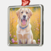 Yellow Lab | Dog Painting Labrador Retriever Metalen Ornament (Links)