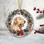 Yellow Lab Dog Pinecone Wreatalized Personalized Keramisch Ornament