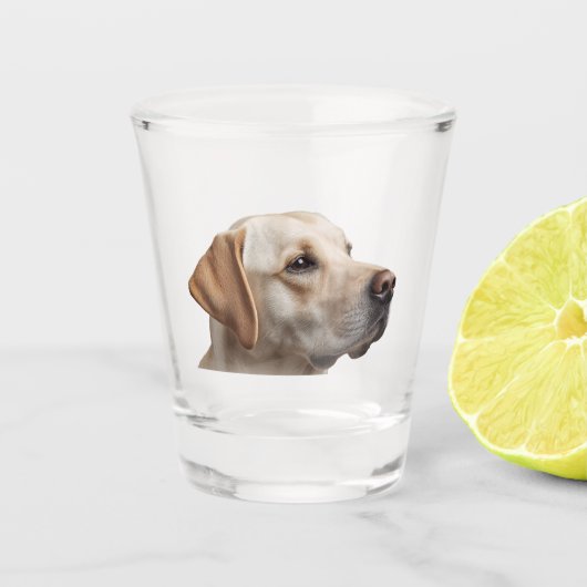 Yellow Lab Dog Shot Glas (Voorkant)
