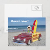 Yellow Lab Driving Woodie Briefkaart (Voorkant / Achterkant)