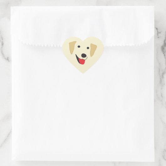Yellow Lab Face Hart Sticker (Tas)