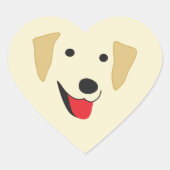 Yellow Lab Face Hart Sticker (Voorkant)