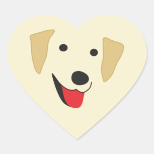 Yellow Lab Face Hart Sticker